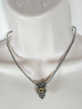 Brighton Moonglow Reversible Necklace and Earrings Silver & Gold Tone